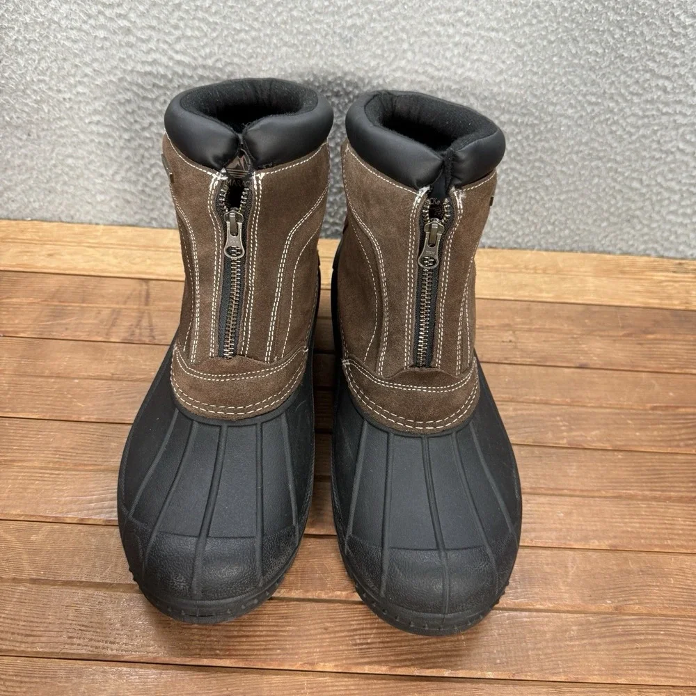 Tamarack Boots Mens 12‎ Brown Black 400G Front Zip Waterproof Insulated Outdoors